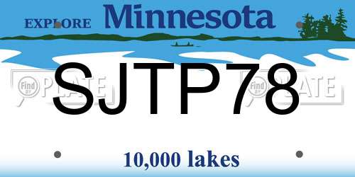 SJTP78 Minnesota License Plate
