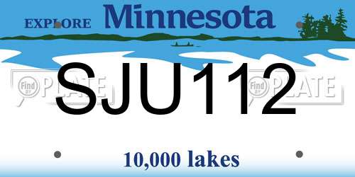 SJU112 Minnesota License Plate