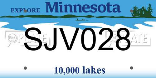 SJV028 Minnesota License Plate