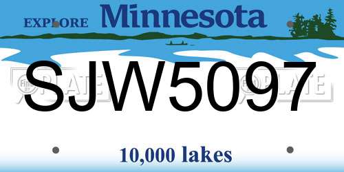 SJW5097 Minnesota License Plate