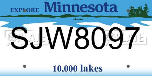 SJW8097 Minnesota License Plate