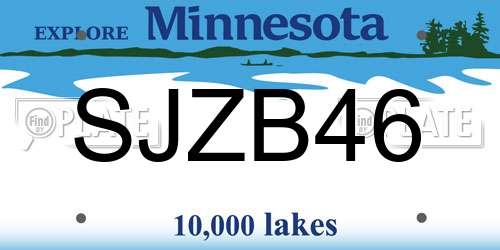 SJZB46 Minnesota License Plate