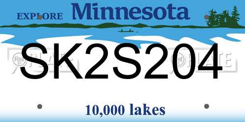 SK2S204 Minnesota License Plate