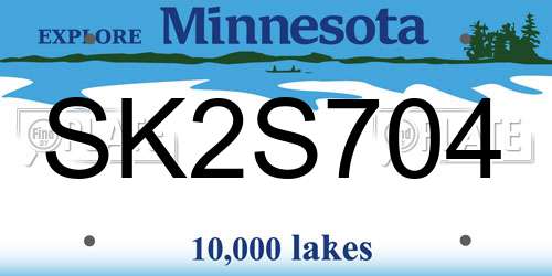 SK2S704 Minnesota License Plate