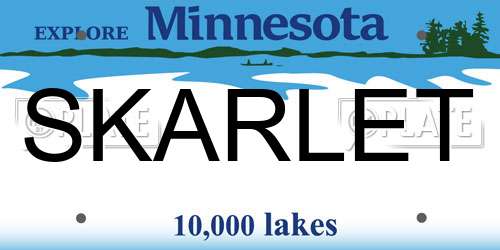 SKARLET Minnesota License Plate