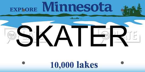 SKATER Minnesota License Plate