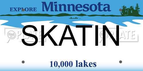 SKATIN Minnesota License Plate