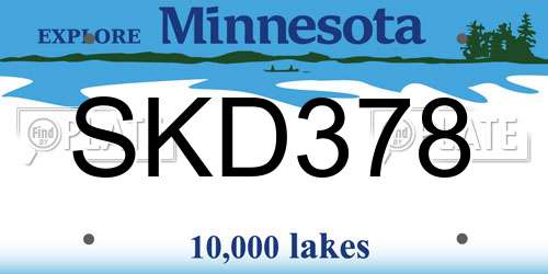 SKD378 Minnesota License Plate