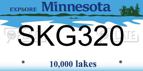 SKG320 Minnesota License Plate