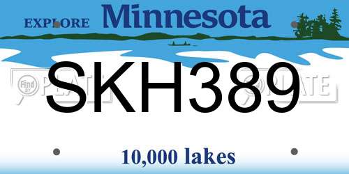 SKH389 Minnesota License Plate