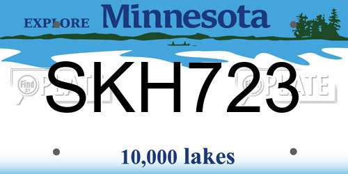 SKH723 Minnesota License Plate