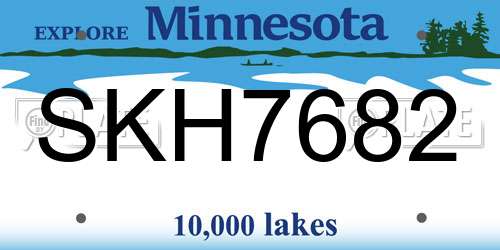 SKH7682 Minnesota License Plate