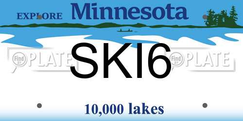 SKI6 Minnesota License Plate
