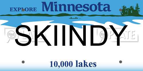 SKIINDY Minnesota License Plate