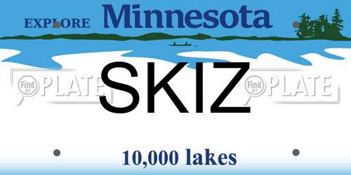 SKIZ Minnesota License Plate