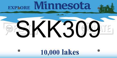 SKK309 Minnesota License Plate
