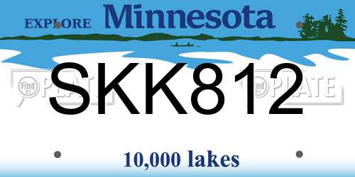 SKK812 Minnesota License Plate