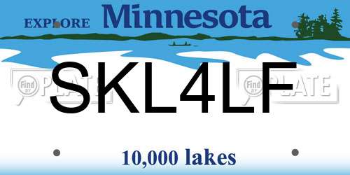 SKL4LF Minnesota License Plate
