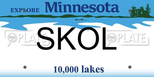 SKOL Minnesota License Plate