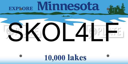 SKOL4LF Minnesota License Plate