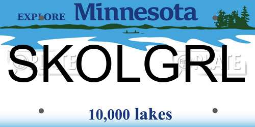 SKOLGRL Minnesota License Plate