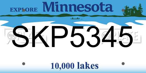 SKP5345 Minnesota License Plate