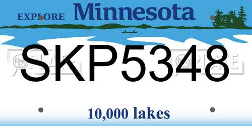 SKP5348 Minnesota License Plate
