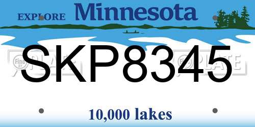 SKP8345 Minnesota License Plate