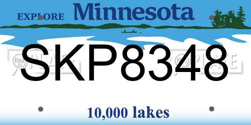 SKP8348 Minnesota License Plate