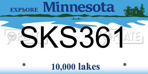 SKS361 Minnesota License Plate