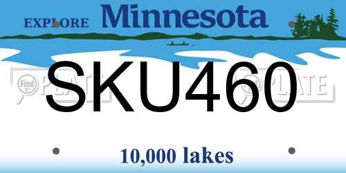 SKU460 Minnesota License Plate