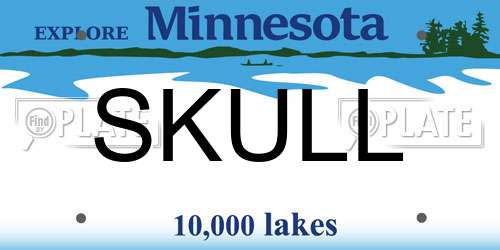SKULL Minnesota License Plate