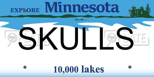 SKULLS Minnesota License Plate