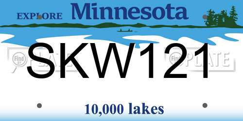 SKW121 Minnesota License Plate