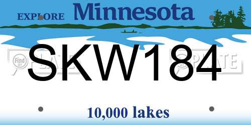 SKW184 Minnesota License Plate