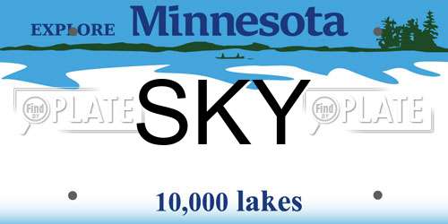 SKY Minnesota License Plate