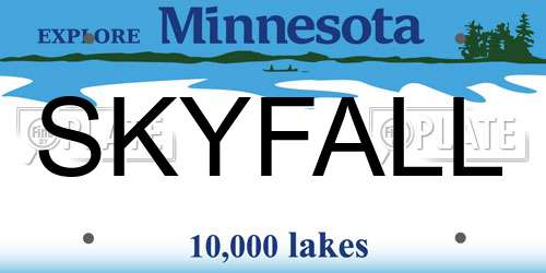 SKYFALL Minnesota License Plate