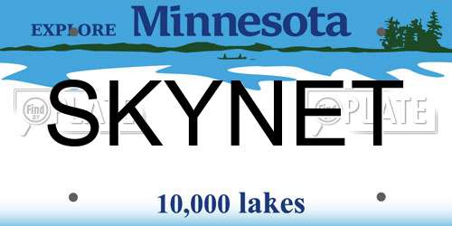 SKYNET Minnesota License Plate