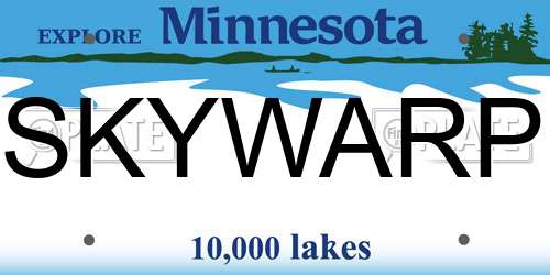 SKYWARP Minnesota License Plate