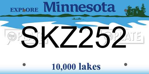 SKZ252 Minnesota License Plate