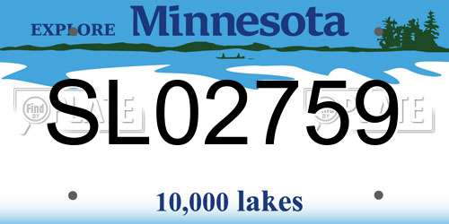SL02759 Minnesota License Plate