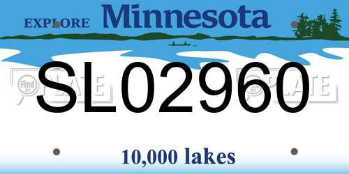 SL02960 Minnesota License Plate