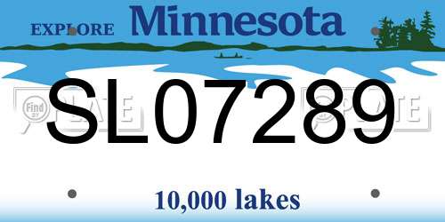 SL07289 Minnesota License Plate