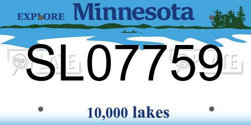 SL07759 Minnesota License Plate