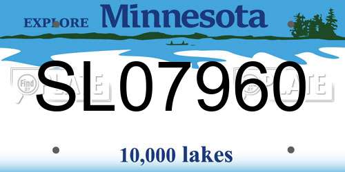 SL07960 Minnesota License Plate