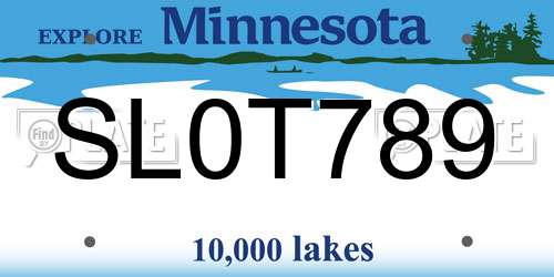 SL0T789 Minnesota License Plate