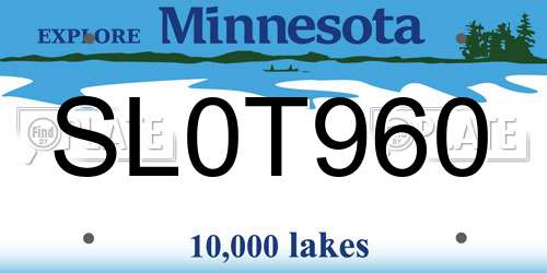 SL0T960 Minnesota License Plate