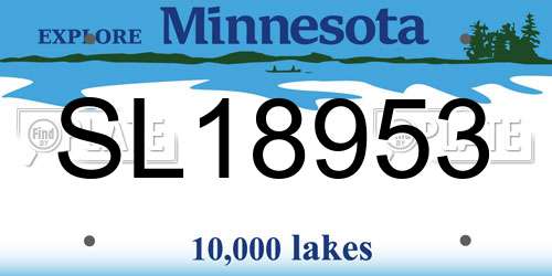SL18953 Minnesota License Plate