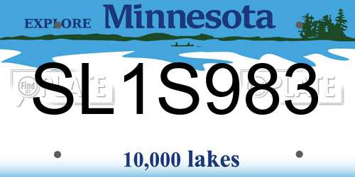 SL1S983 Minnesota License Plate