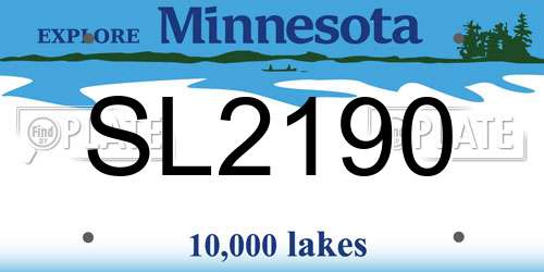 SL2190 Minnesota License Plate